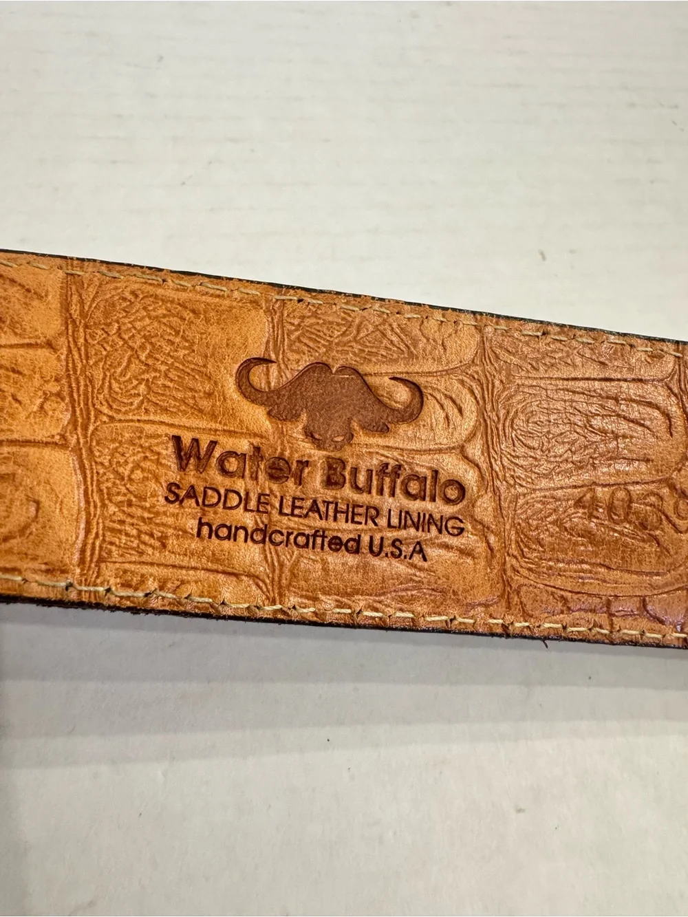 Martin Dingman Bill Water Buffalo Leather Belt Brown 30 USA Handcrafted 40395